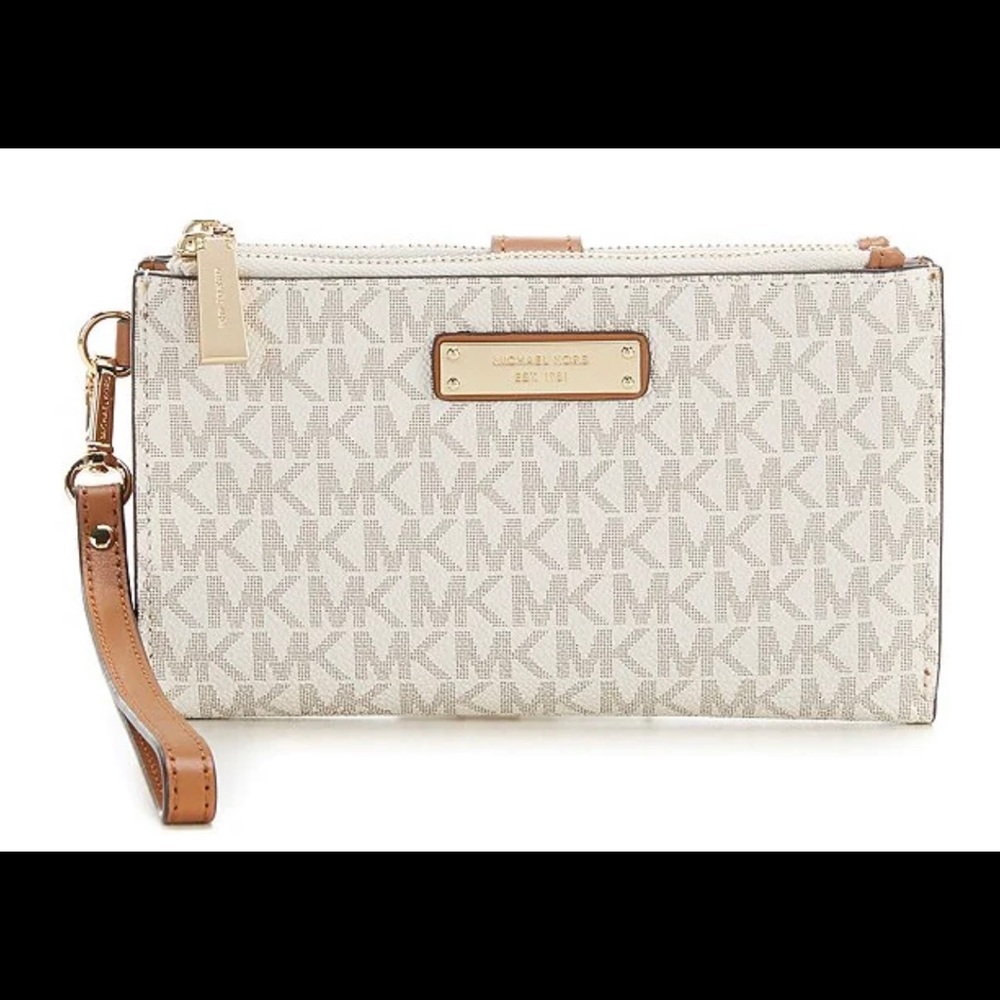 Michael Kors Logo and Leather wristlet/wallet